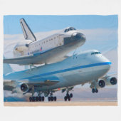 747 RUIMTEVAARTUIG VLIEGTUIG VOOR SCHUTTLE CARRIER FLEECE DEKEN (Voorkant (Horizontaal))