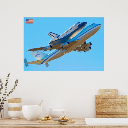 747 Vliegtuig Space Shuttle Carrier Poster (Keuken)