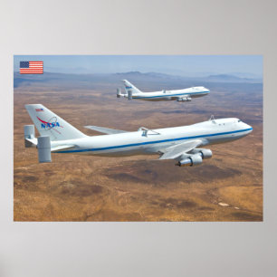 747 Vliegtuig Space Shuttle Carrier Poster