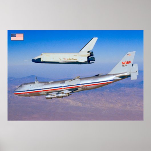 747 Vliegtuig Space Shuttle Carrier Poster (Voorkant)
