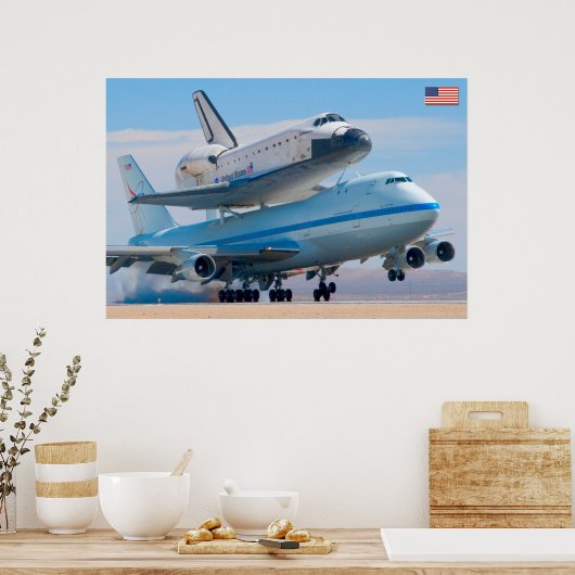 747 Vliegtuig Space Shuttle Carrier Poster (Keuken)