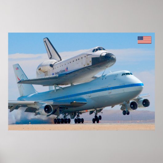 747 Vliegtuig Space Shuttle Carrier Poster (Voorkant)