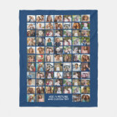 74 Foto Collage Raster - Aangepaste Tekst - Zwart Fleece Deken (Voorkant)