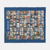 74 Foto Collage Raster - Aangepaste Tekst - Zwart Fleece Deken (Voorkant (Horizontaal))