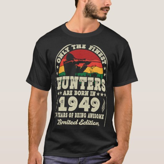 74 jaar 1949 74e jaar Oude Ouderjagers T-shirt (Voorkant)