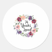 74 Jaar Geliefde Bloemen 74ste Verjaardag Vrouwen  Ronde Sticker (Voorkant)