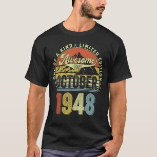 74 jaar Geweldige sinds oktober 1948 74e geboorte T-shirt