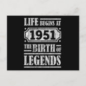 74 jaar oud 1951 Geboorte van de legende 74ste ver Briefkaart (Voorkant)
