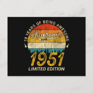 74 Jaar Oud 1951 Retro Leuk 74ste Verjaardag Cadea Briefkaart