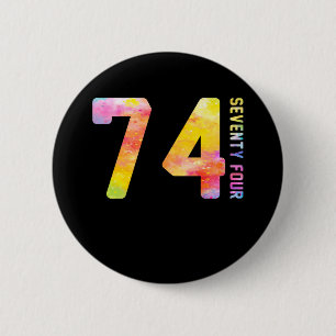 74 jaar oud, 74 jaar oud, 4 jaar oud ronde button 5,7 cm