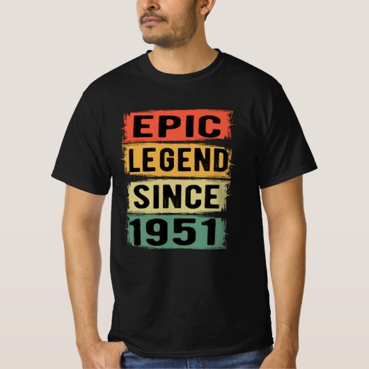 74 jaar oud Bday 1951 Epic Legend 74e verjaardag T-shirt (Voorkant)