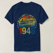 74 jaar oud juni 1948 versieringen 74e bi t-shirt (Design voorkant)