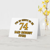 74 jaar Oud verjaardagsdesign Kaart (Gele Bloem)
