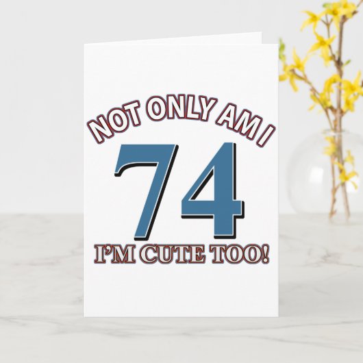 74 jaar Oud verjaardagsdesign Kaart (Gele Bloem)