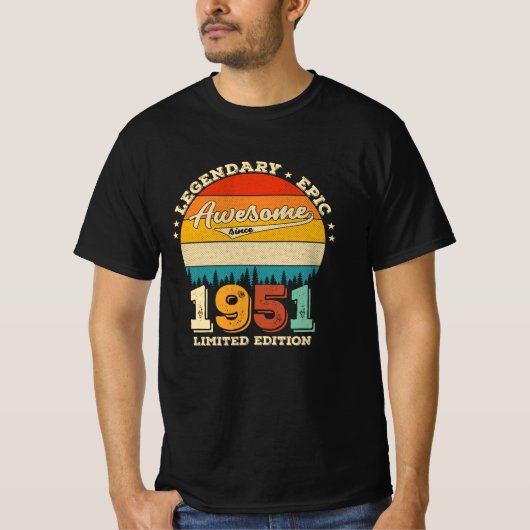 74 jaar oude Bday 1951 Geweldige 74e verjaardagsca T-shirt (Voorkant)