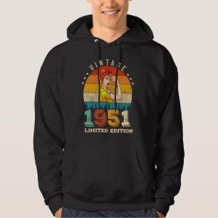 74 jaar oude Bday 1951 Vintage 74ste Verjaardag Vr Hoodie