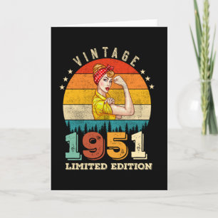 74 jaar oude Bday 1951 Vintage 74ste Verjaardag Vr Kaart