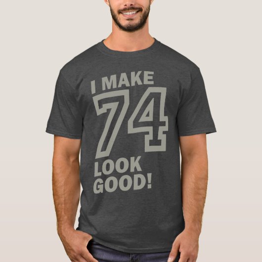 74 jaar oude bruistocht t-shirt (Voorkant)