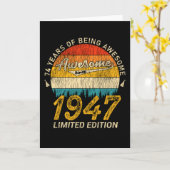 74 jaar oude dag 1947 Geweldige sinds 74e verjaard Kaart (Gele Bloem)