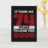 74 jaar oude dag maakte me er goed uit 74e verjaar kaart (Gele Bloem)