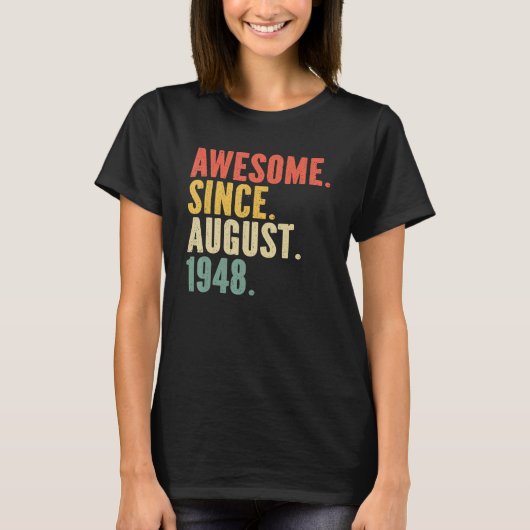 74 jaar oude legering sinds augustus 1948 74e t-shirt (Voorkant)