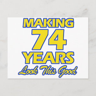 74 JAAR OUDE VERJAARDAG DESIGN BRIEFKAART