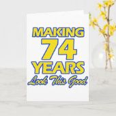 74 JAAR OUDE VERJAARDAG DESIGN KAART (Gele Bloem)