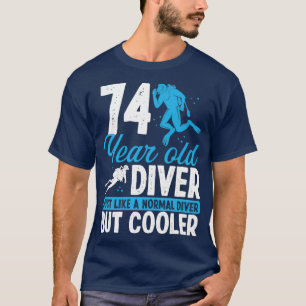 74 jaar Scuba Diving Diver Snorkel 74 zondag T-shirt