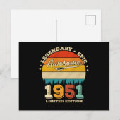 74 Jaar Verjaardag 1951 Geweldig 74e Verjaardagsca Briefkaart (Voorkant / Achterkant)