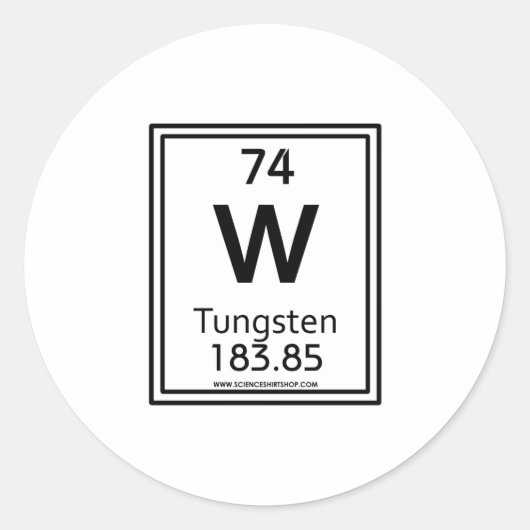 74 Wolfraam Ronde Sticker (Voorkant)