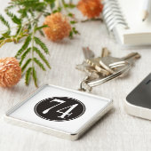 #74 Zwarte Cirkel Sleutelhanger (Zijkant)