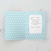 74e Birthday Cake on Blue Blauwgroen met Stippen Kaart (Binnen)