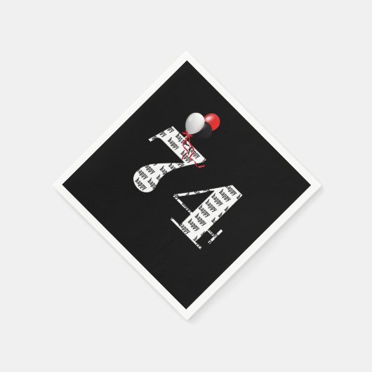 74e Birthday party ballonnen Servet (Hoek)