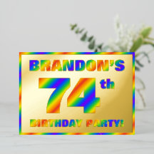 74e Birthday Party — Fun, regenboogspectrum "74"