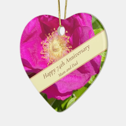 74e Jubileum bewerkbaar Keramisch Ornament (Links)