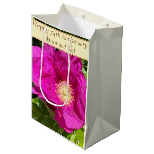 74e Jubileum bewerkbaar Medium Cadeauzakje (Voorkant Gekanteld)