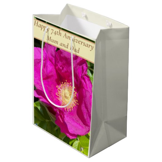 74e Jubileum bewerkbaar Medium Cadeauzakje (Achterkant Gekanteld)