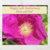 74e Jubileum bewerkbaar Sparkling Wijnetiket (Enkel label)