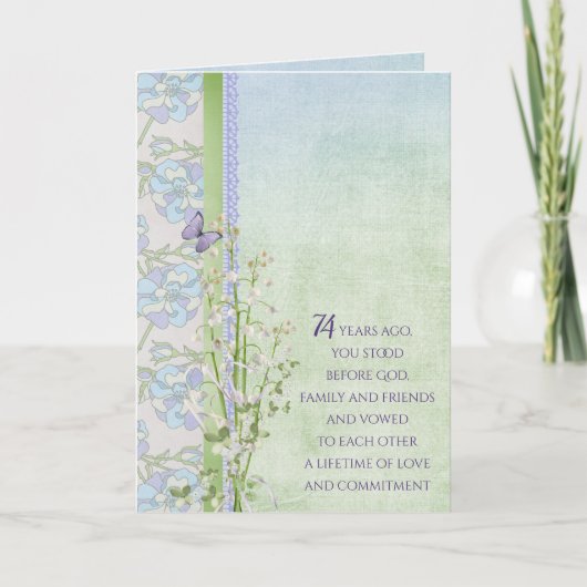 74e Jubileum Lily van de Valley bouquet Kaart (Voorkant)