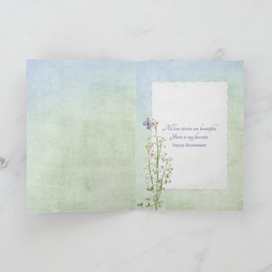 74e Jubileum Lily van de Valley bouquet Kaart (Binnen)