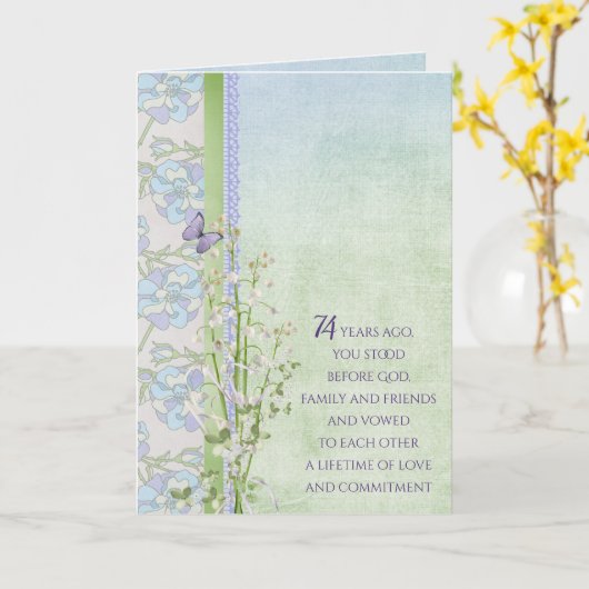 74e Jubileum Lily van de Valley bouquet Kaart (Gele Bloem)