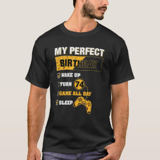 74e perfecte thuisgame 74 jaar oud t-shirt
