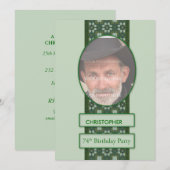 74e uitnodiging van de Birthday Party Voeg een Afb (Voorkant / Achterkant)