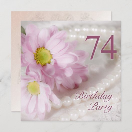 74e uitnodiging voor feestdag met mazen (Voorkant / Achterkant)