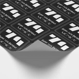 74e verjaardag: Art Deco geïnspireerd look "74" &  Cadeaupapier