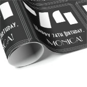 74e verjaardag: Art Deco geïnspireerd look "74" &  Cadeaupapier (Rol Hoek)
