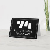 74e verjaardag: Art Deco geïnspireerd look "74" & Kaart (Voorkant)