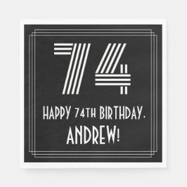 74e verjaardag: Art Deco geïnspireerd look "74" +  Servet