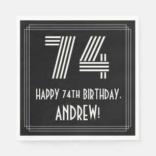 74e verjaardag: Art Deco geïnspireerd look "74" + Servet