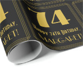 74e verjaardag ~ Art Deco Geïnspireerde look "74", Cadeaupapier (Rol Hoek)